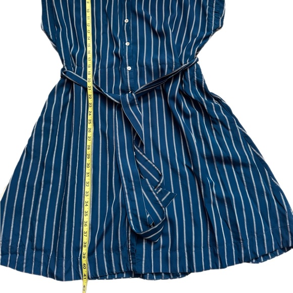 Navy Blue Striped Coastal Shirt Dress  size XXL - Picture 5 of 6